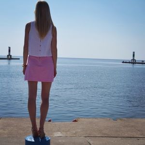 Lilly Pulitzer Pink and White Stripe Skirt